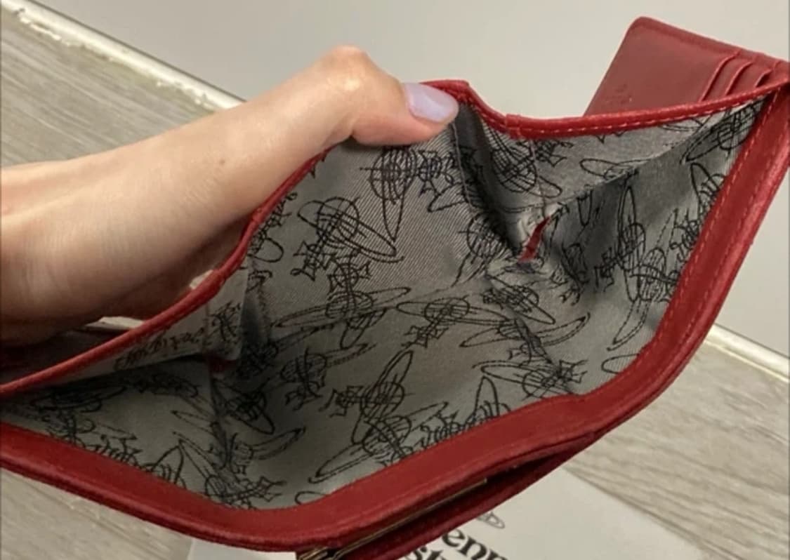 비비안웨스트우드 나파 스몰 레더 반지갑 오알비 금장 레드 삼단 상품이미지4