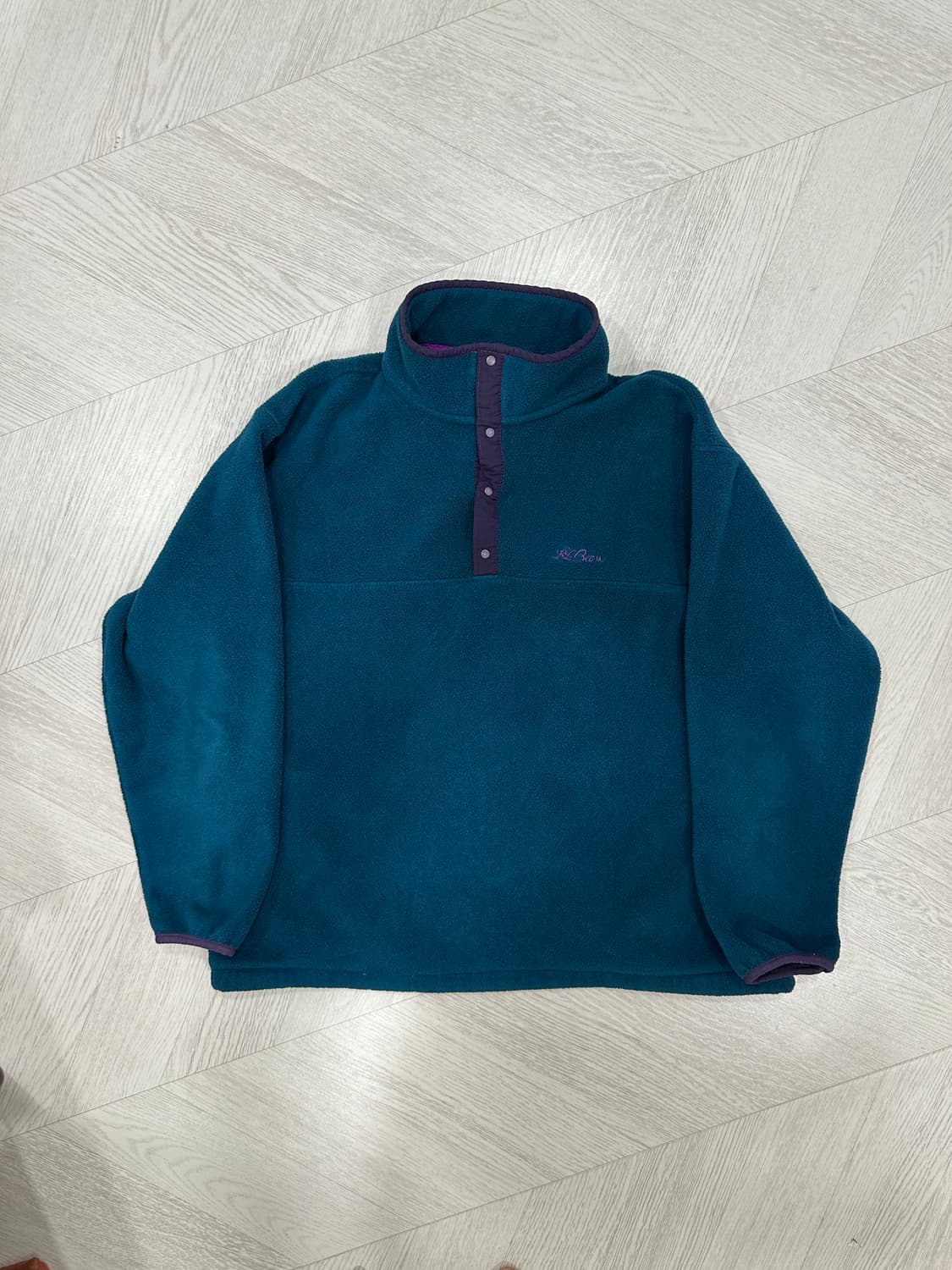 90s 빈티지 엘엘빈 L.L.bean 신칠라 플리스 스냅티 상품이미지1