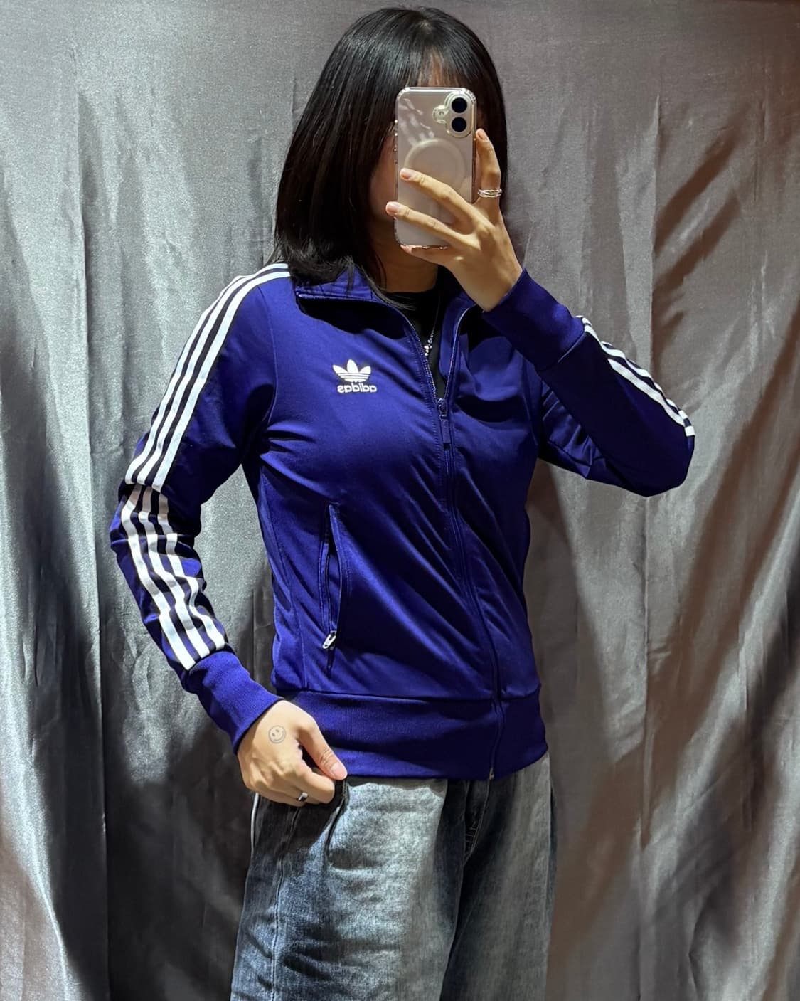 XS 아디다스 파이어버드 우먼스 퍼플 트랙탑 상품이미지1