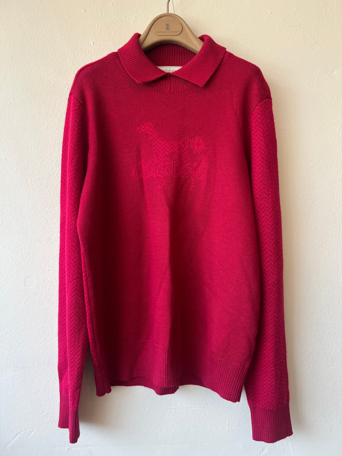 아다바트 adabat 남성  버건디레드 골프니트 카라울니트 상품이미지2