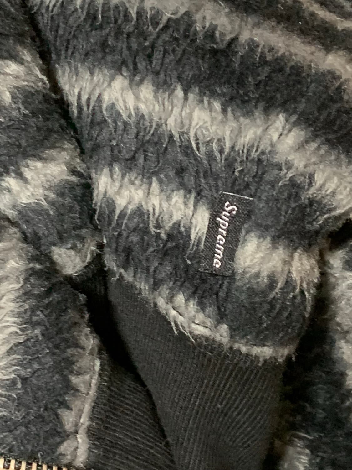 [XL]슈프림 브러쉬드 후드집업 모헤어 블랙 상품이미지6