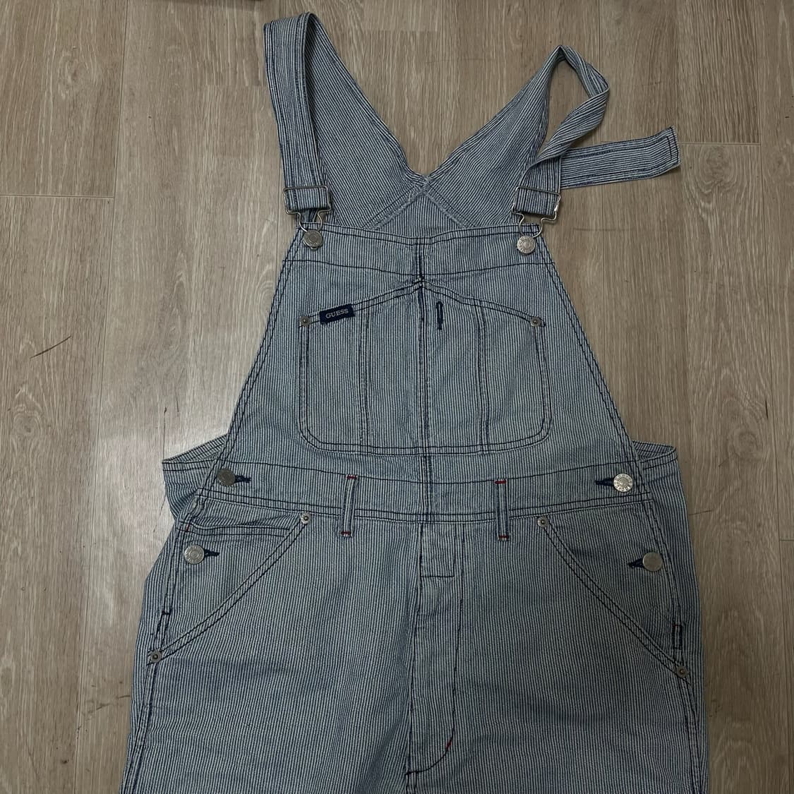 게스 USA 데님 오버롤 멜빵바지 72-94  상품이미지2