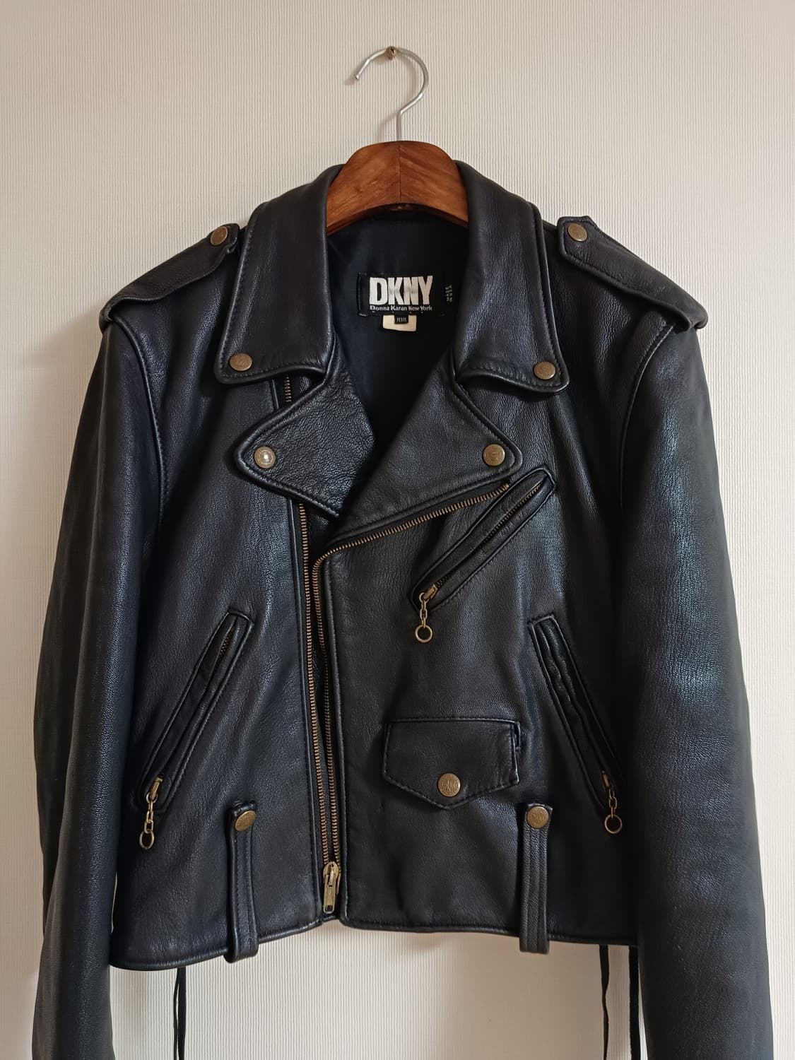 90s DKNY 가죽 라이더 레더자켓 블랙 생로랑 셀린느 에디슬리먼 상품이미지5