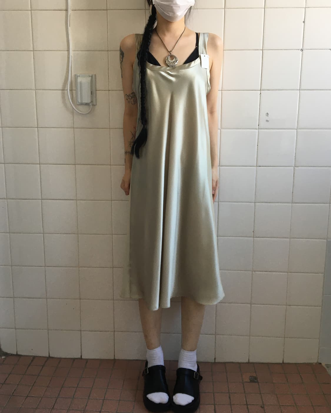 Glossy green onepiece 상품이미지3