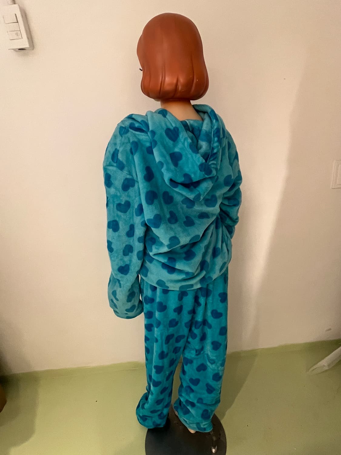 터콰이즈 블루 하트패턴 파자마 세트 🩵 상품이미지7