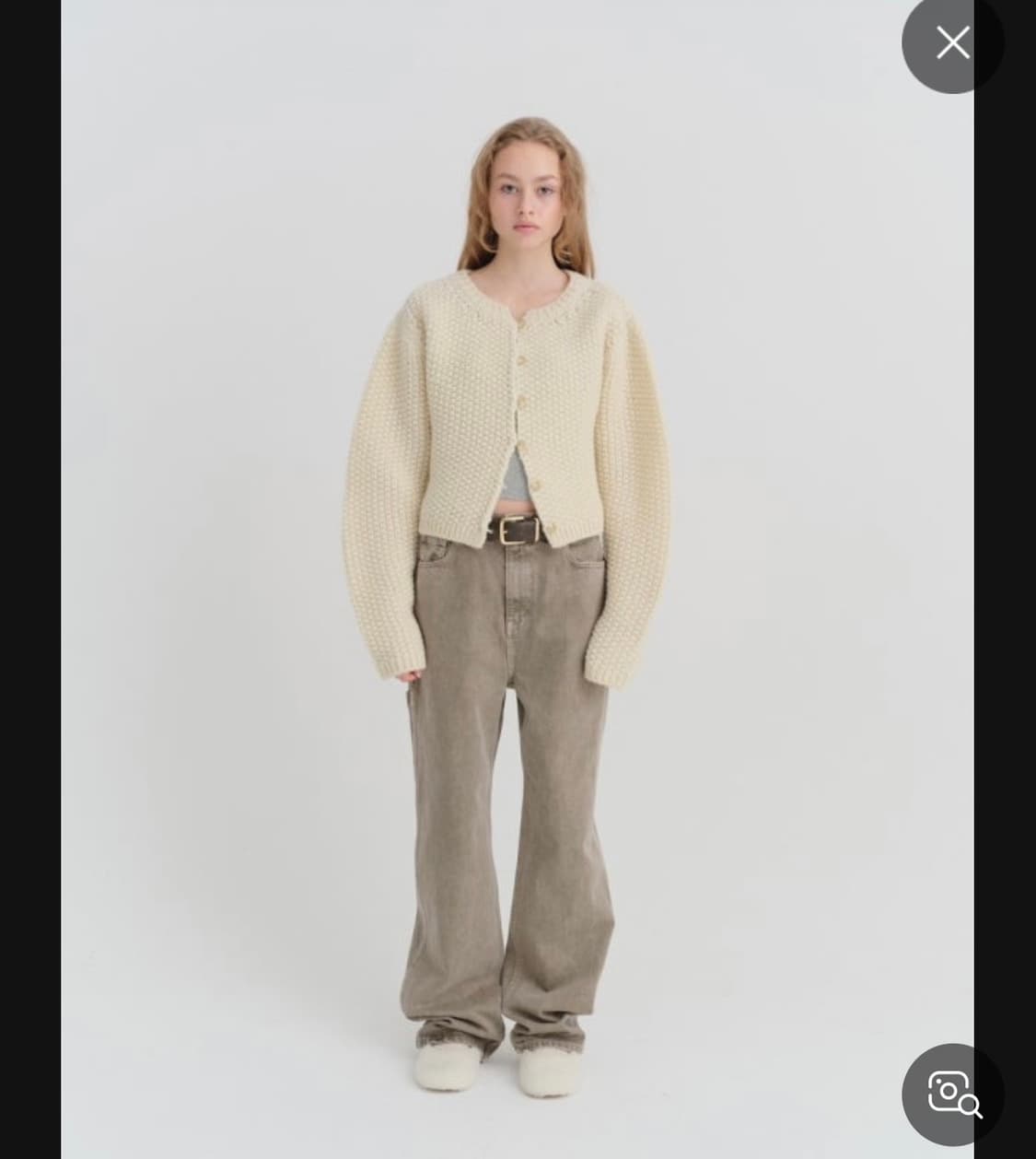 리본빛 테디 니트 가디건 아이보리 (새상품) 상품이미지4