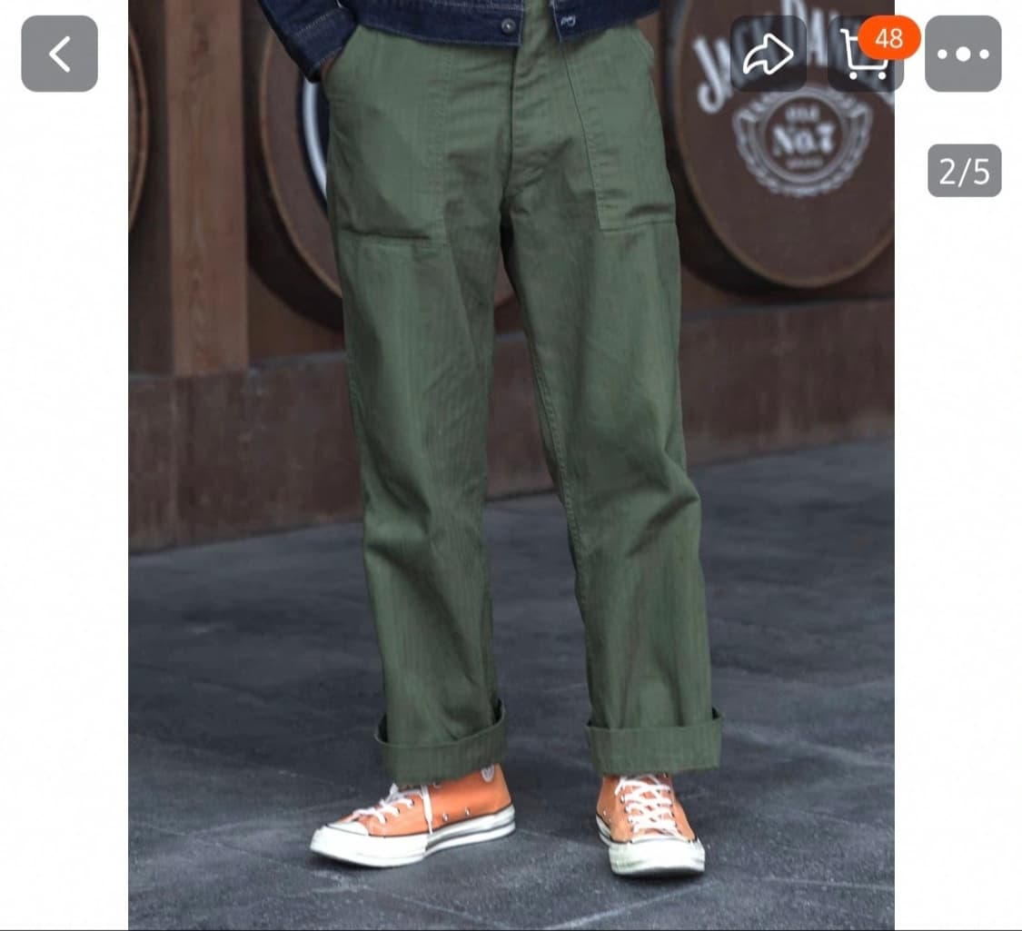 브론슨 og107 헤링본 베이커팬츠 S사이즈 판매 상품이미지2