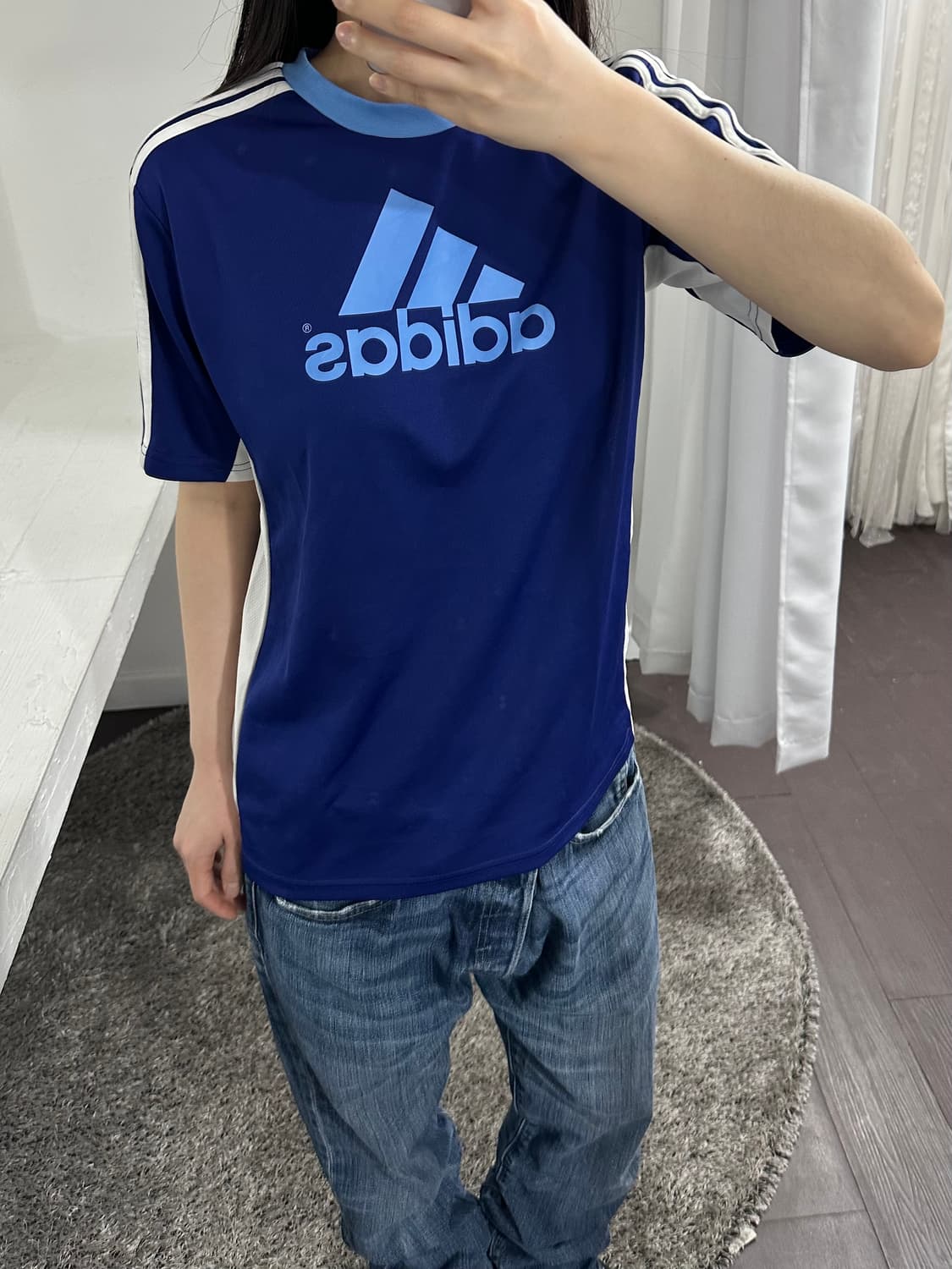 adidas big logo jersey top 상품이미지2