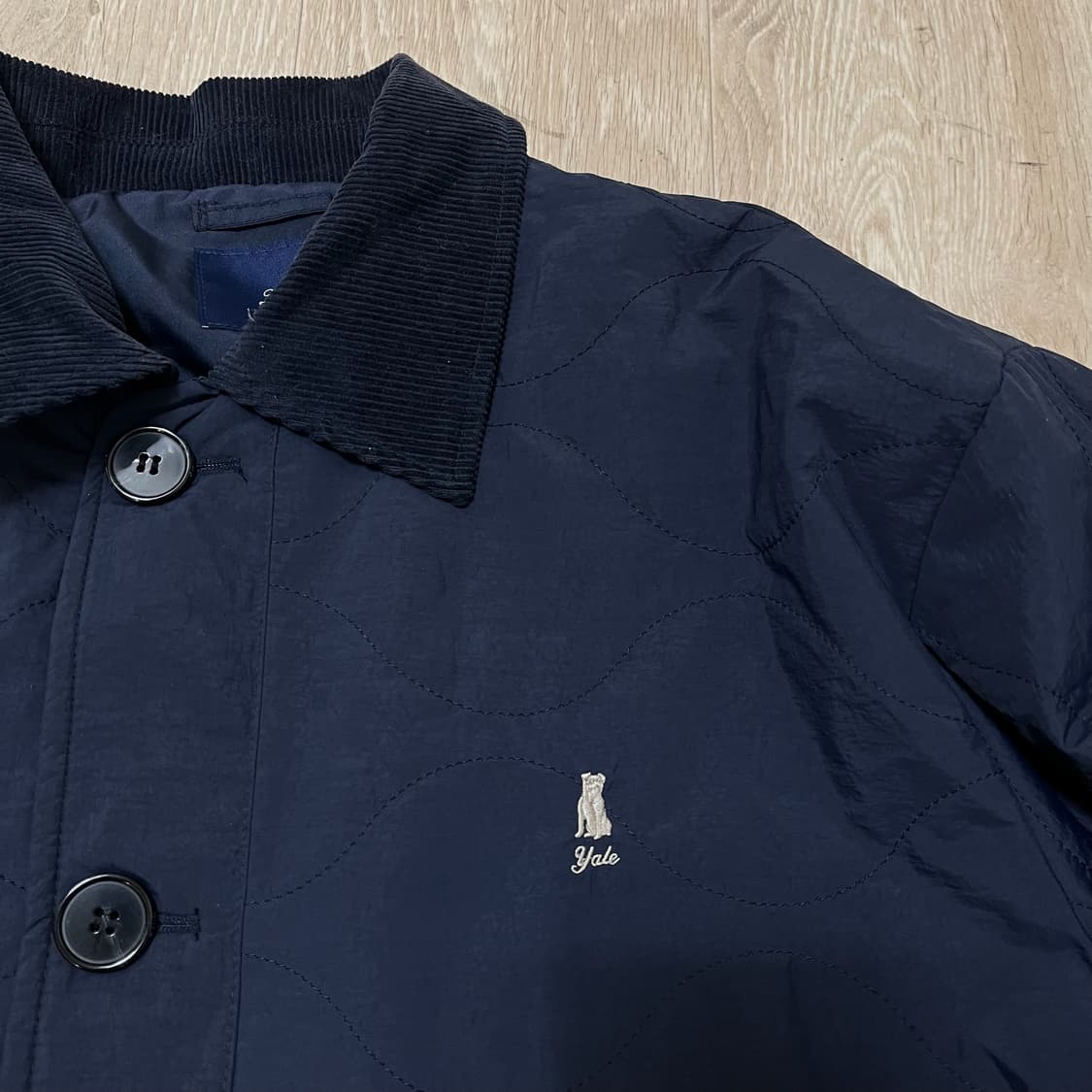 예일 로고 자수 코듀로이 카라 퀄팅자켓 [네이비] L/100 상품이미지4