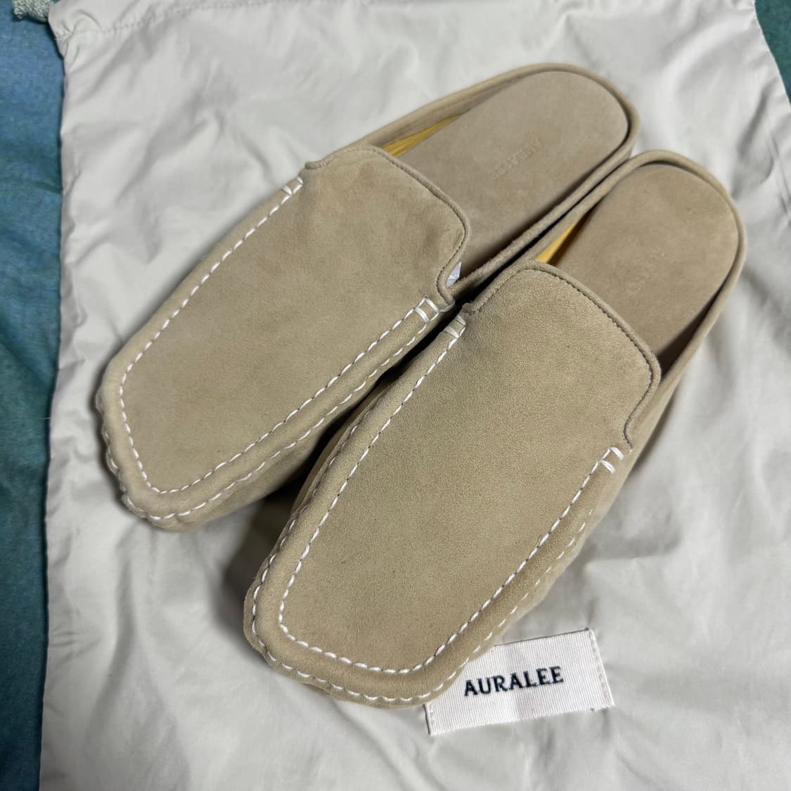 [MEN7,250]오라리 AURALEE 스웨이스 모카신 뮬 슬리퍼 상품이미지6