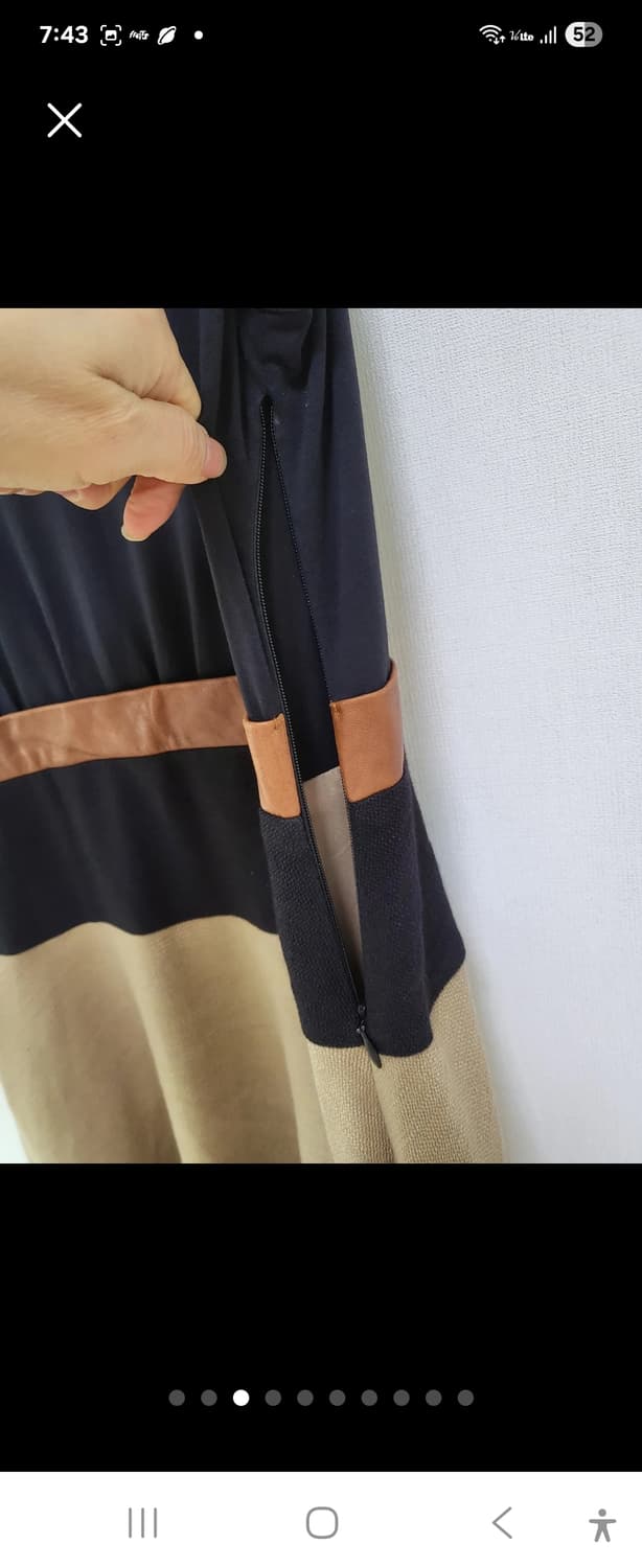 특가!DKNY 도나카렌 리얼가죽+고급린넨+면 배색원피스free 상품이미지3