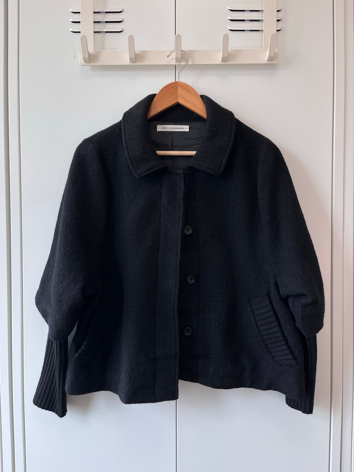 Green label relaxing 시보리 울 셔링코트 상품이미지1