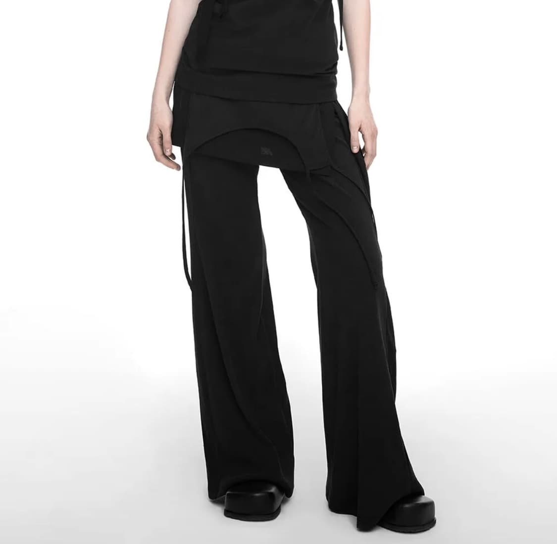 나체 LAYERED SKIRT PANTS BLACK 상품이미지1