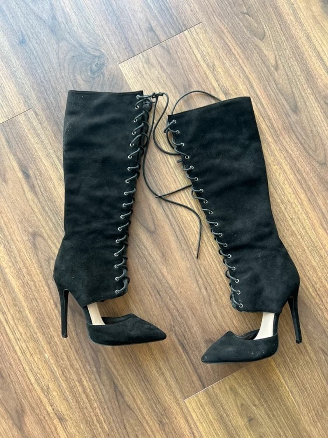 빈티지 레이스업 힐 상품이미지1