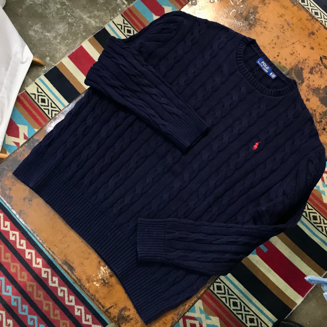 폴로랄프로렌 네이비 코튼 케이블 니트 남성 115 빅사이즈 상품이미지2