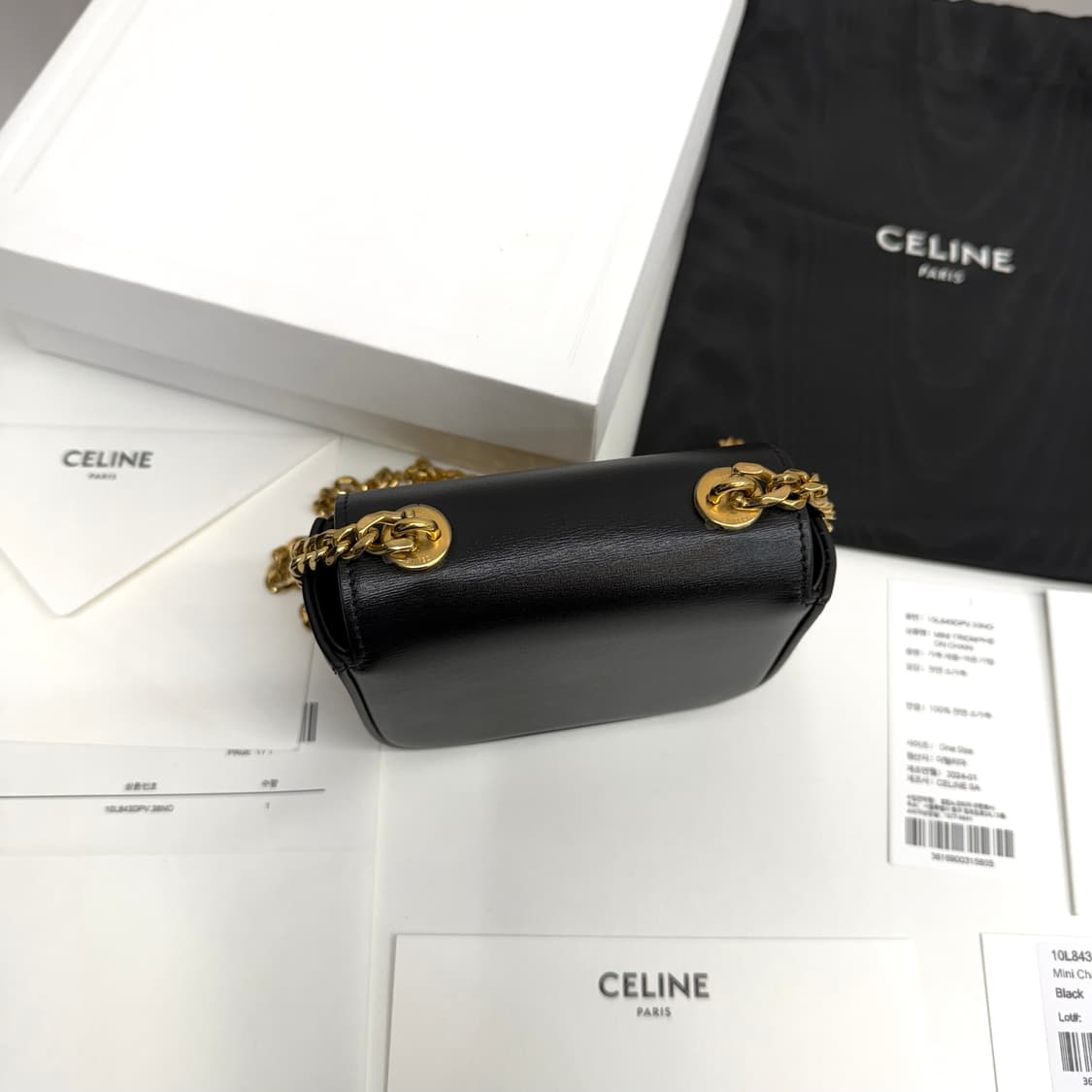 [풀박스] 셀린느 미니 클로드 체인 크로스백 블랙 상품이미지5