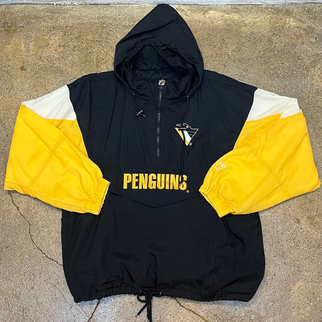 미국 빈티지 NHL 펭귄로고 후드 풀오버 바람막이 상품이미지1