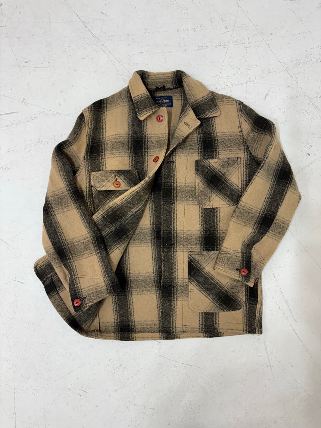 90‘s vtg  monogram Flannel  Work Jacket. 상품이미지2