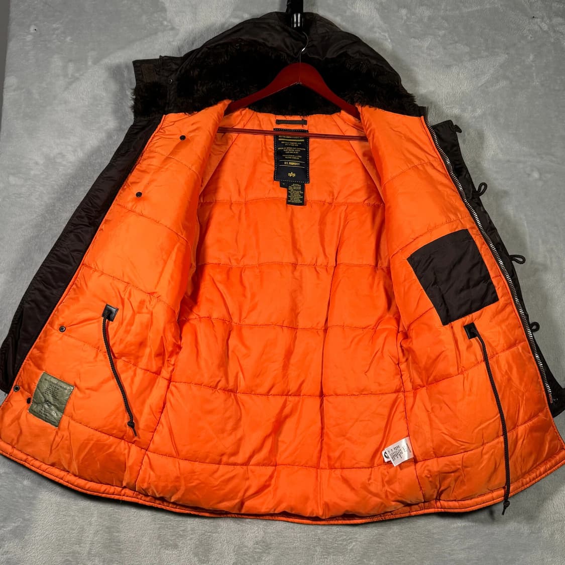 00s 알파 인더스트리 N-3B 파카 다크 브라운 상품이미지5