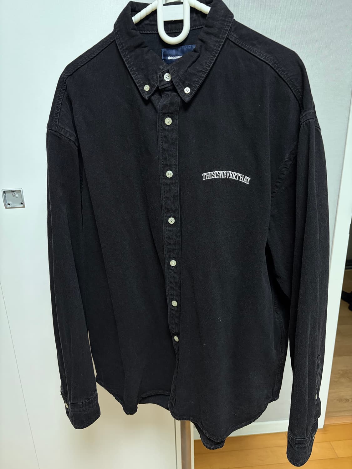 디스이즈네버댓 데님셔츠 블랙 L사이즈 상품이미지3
