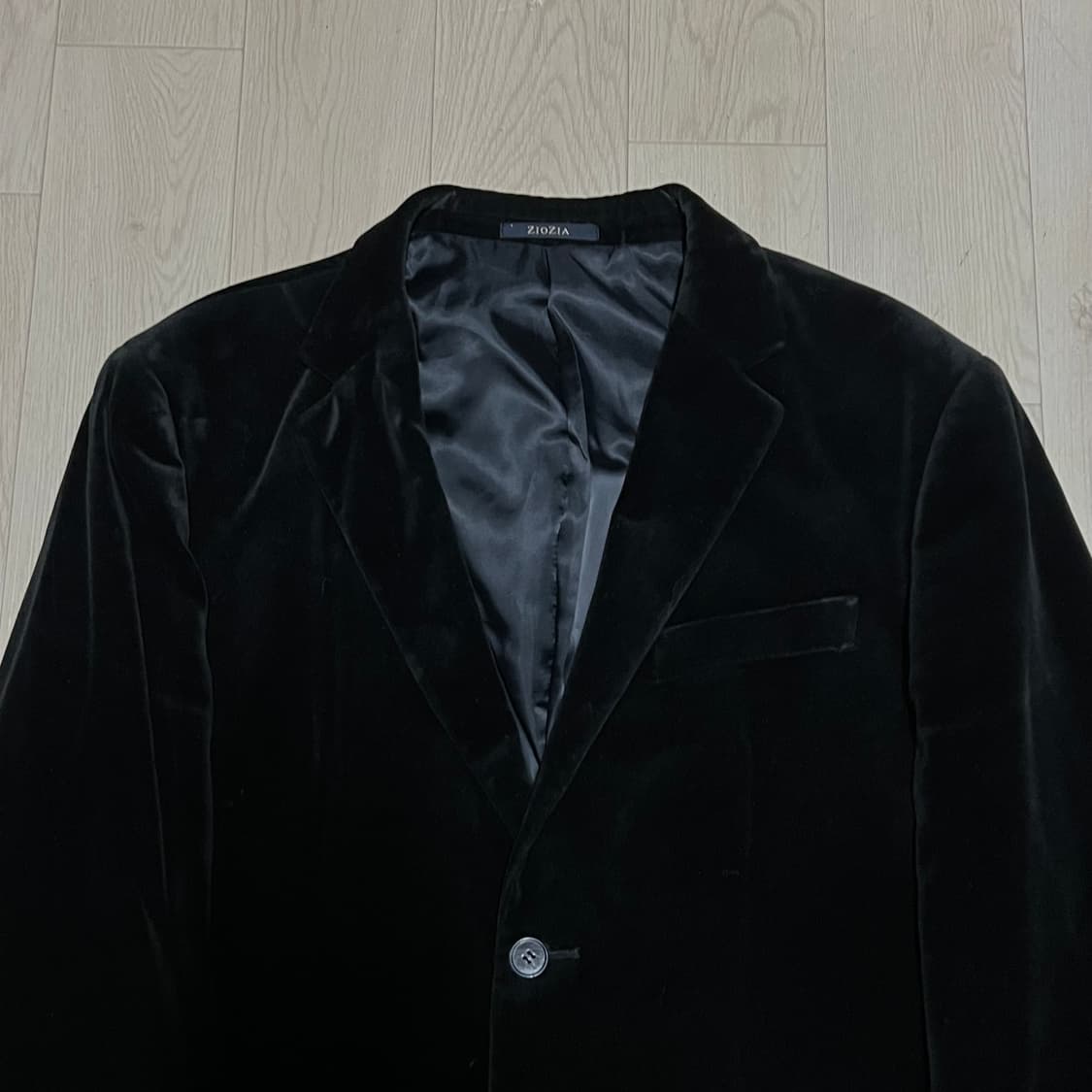 지오지아 남성 싱글 벨벳 블레이저 정장자켓 [블랙] L/100 상품이미지2