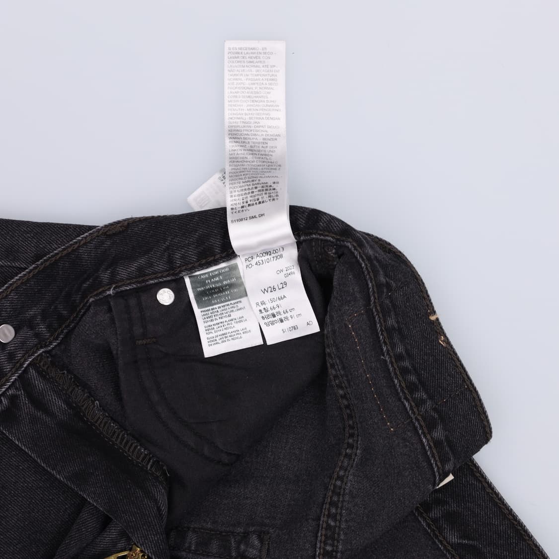 [26] 리바이스 여성 흑청 와이드 데님팬츠 0116H2 상품이미지7