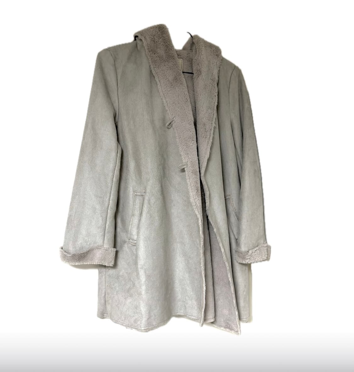 그레이 퍼 미디 코트 상품이미지1