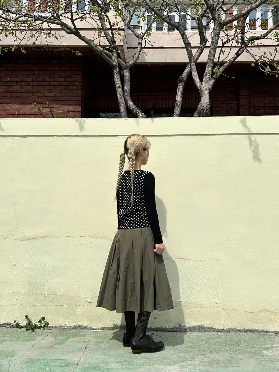 핀턱 플레어 스커트 상품이미지1