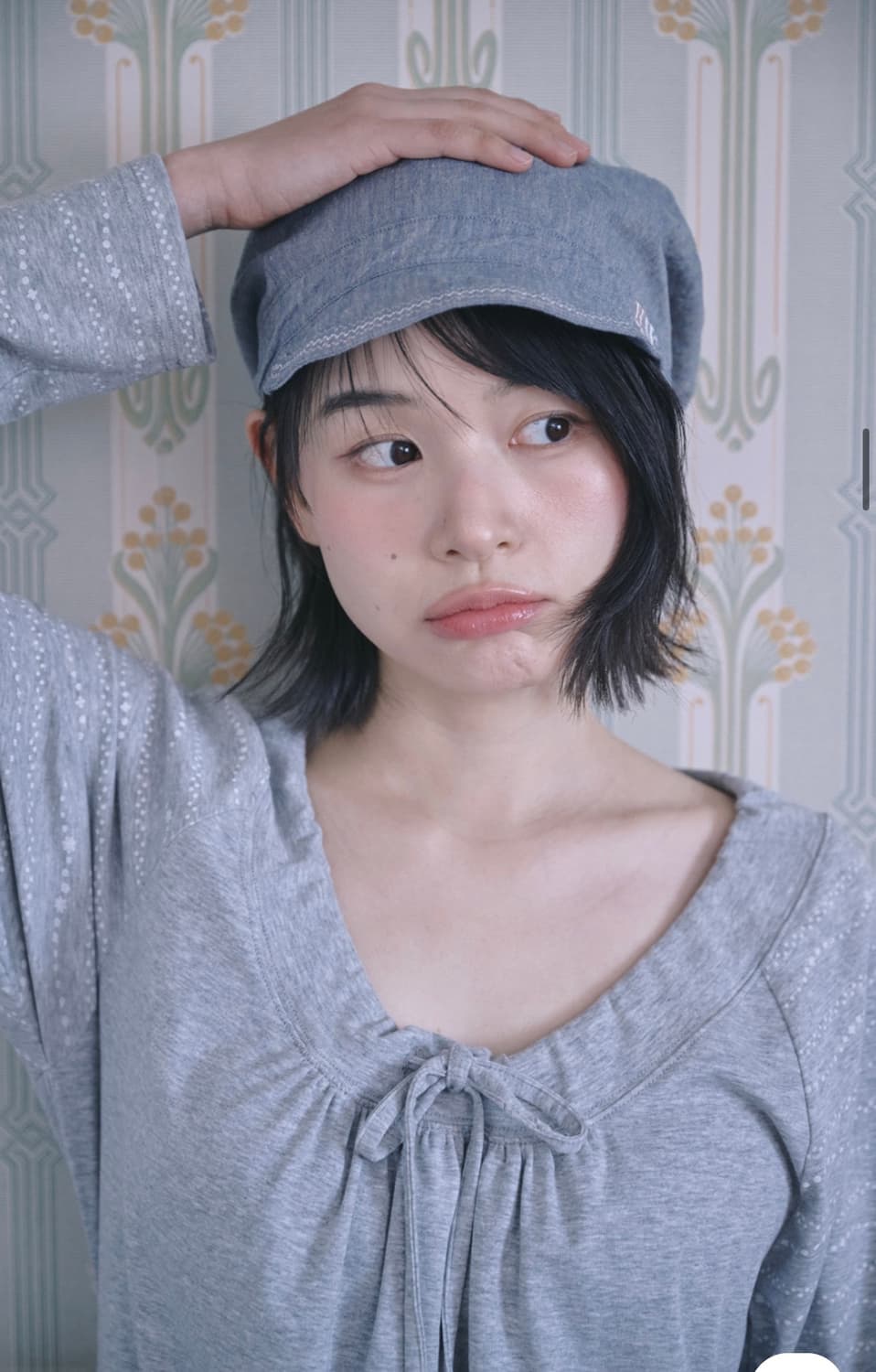 허그유어스킨 워시드 데님 뉴스보이 캡(그래니쉬 블루) 상품이미지2