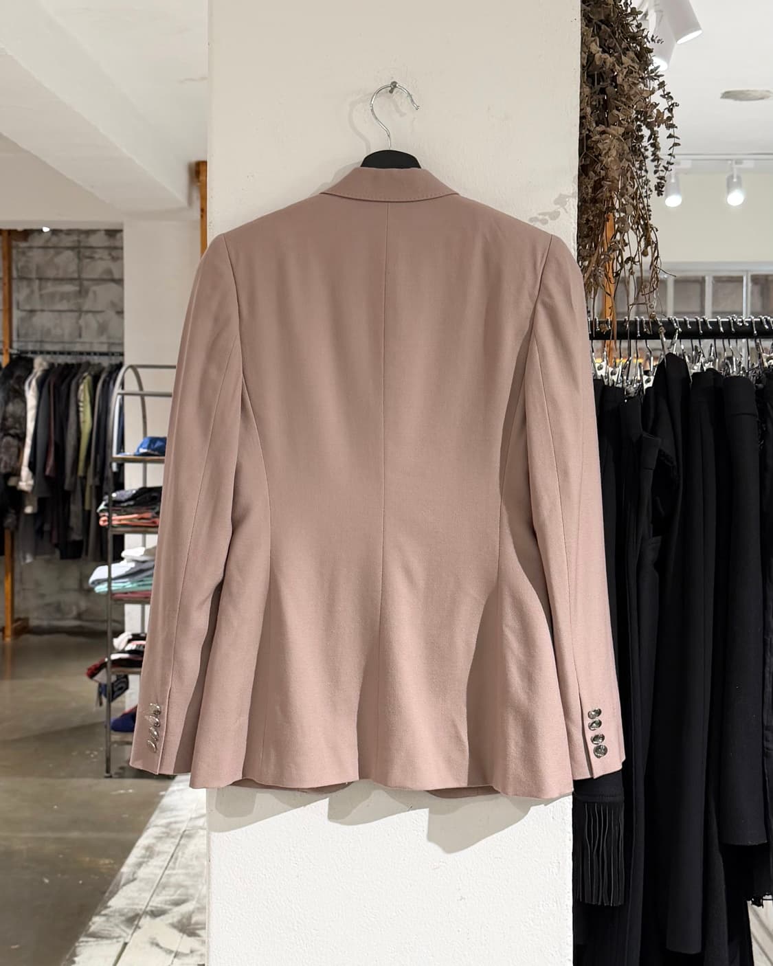 랄프로렌 퍼플라벨 연핑크 캐시미어 원버튼 카라 자켓 상품이미지6