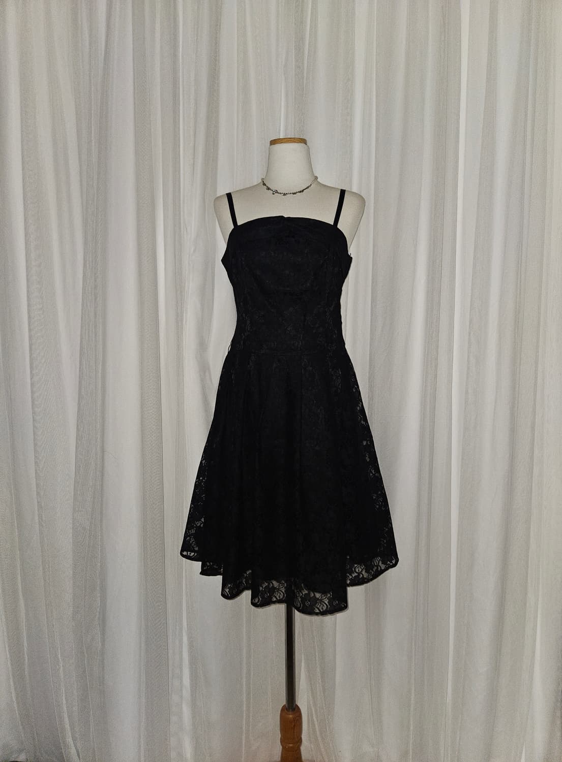 mamma 빈티지 자카드 블랙 레이스 공겜여주 드레스 상품이미지1