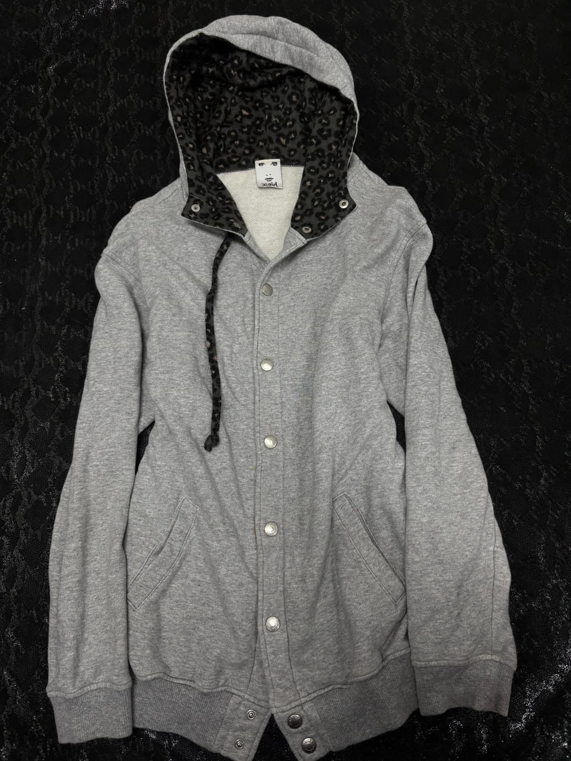 “X-gril” Leopard Hoodie Detail Grey Jack 상품이미지1