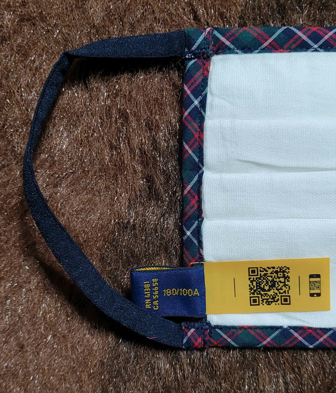 폴로 랄프로렌 타탄체크 면 마스크(M/L) 상품이미지6