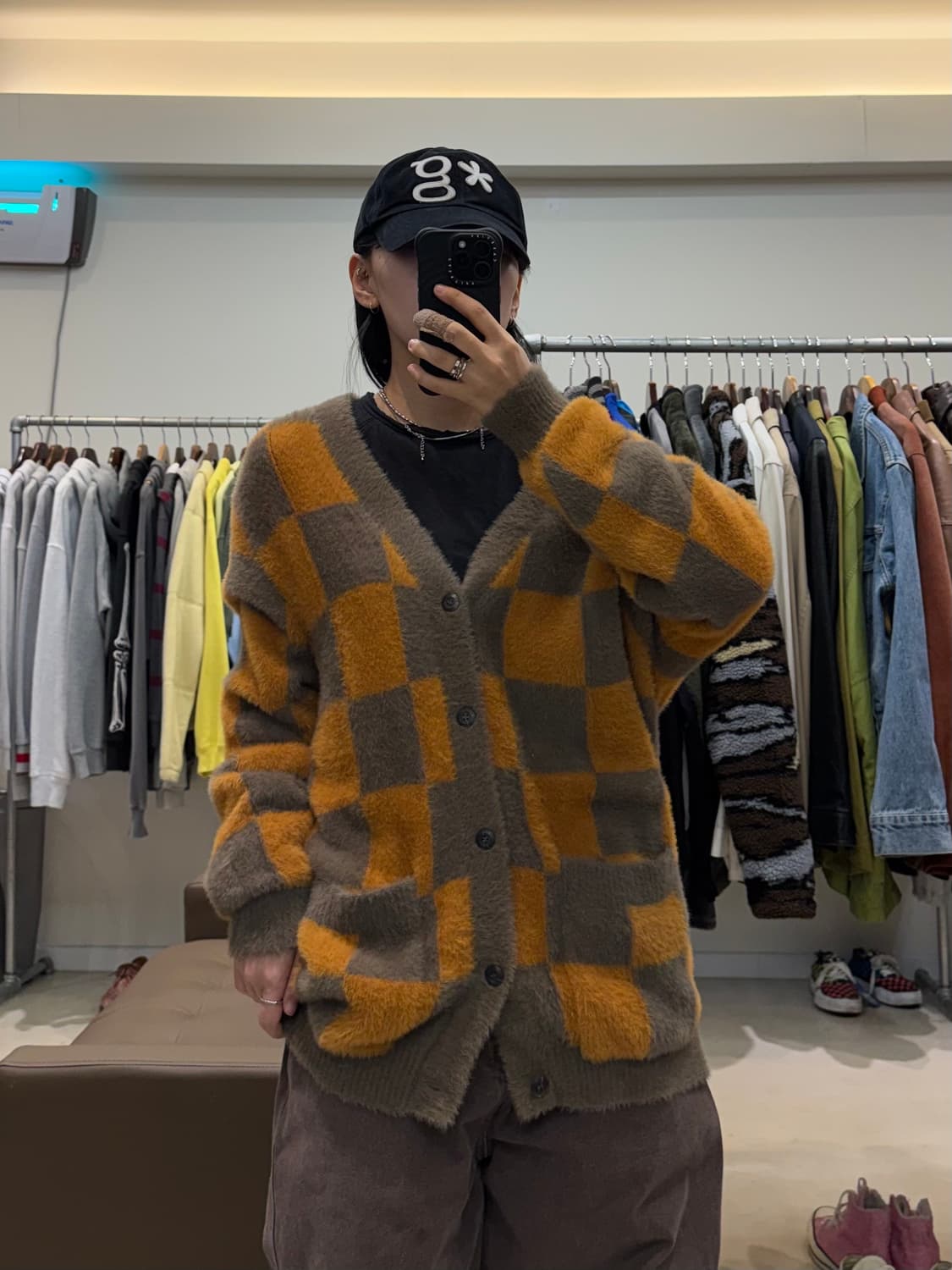 반스 체커보드 가디건 상품이미지6