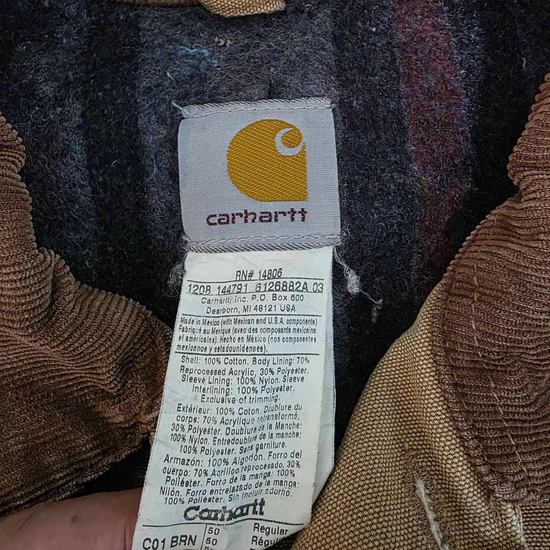 [50] 00s 빈티지 칼하트 C01 BRN 트래쉬드 워크 초어자켓 상품이미지8