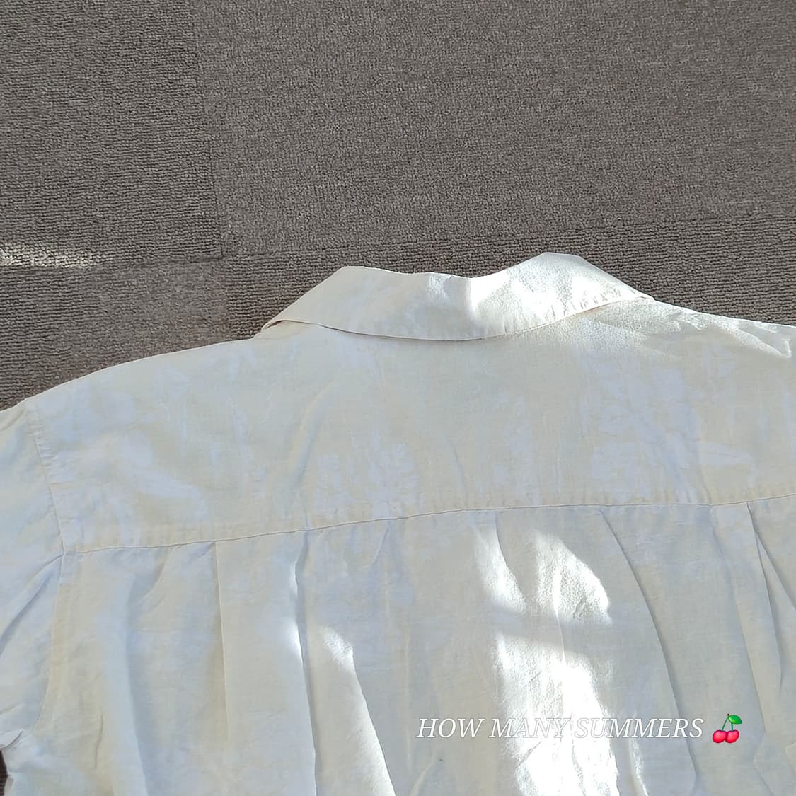 반팔 셔츠 아이보리 & 화이트 패턴 여름 상품이미지3