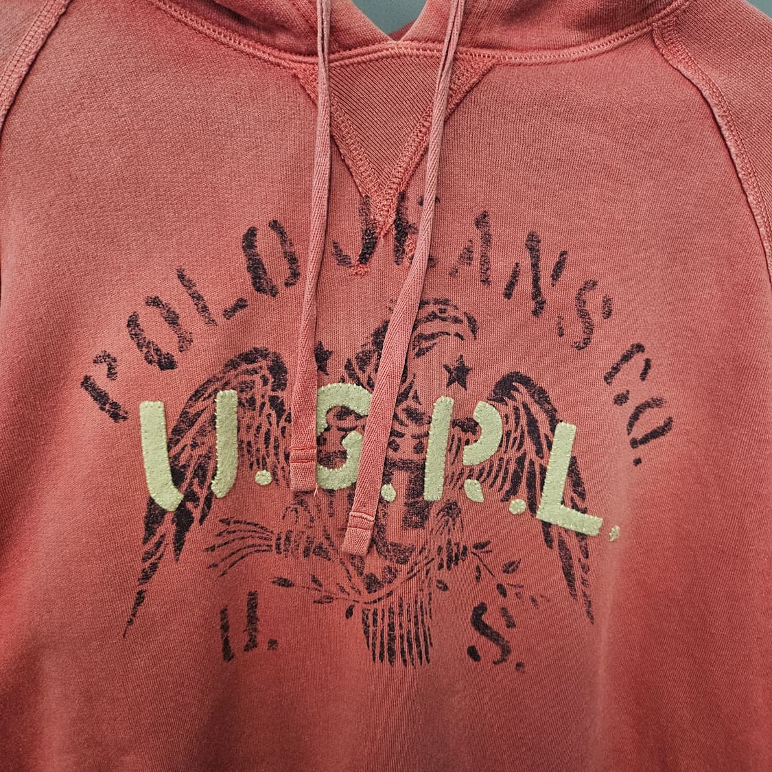 폴로진스 워싱 후드티 레드 상품이미지3