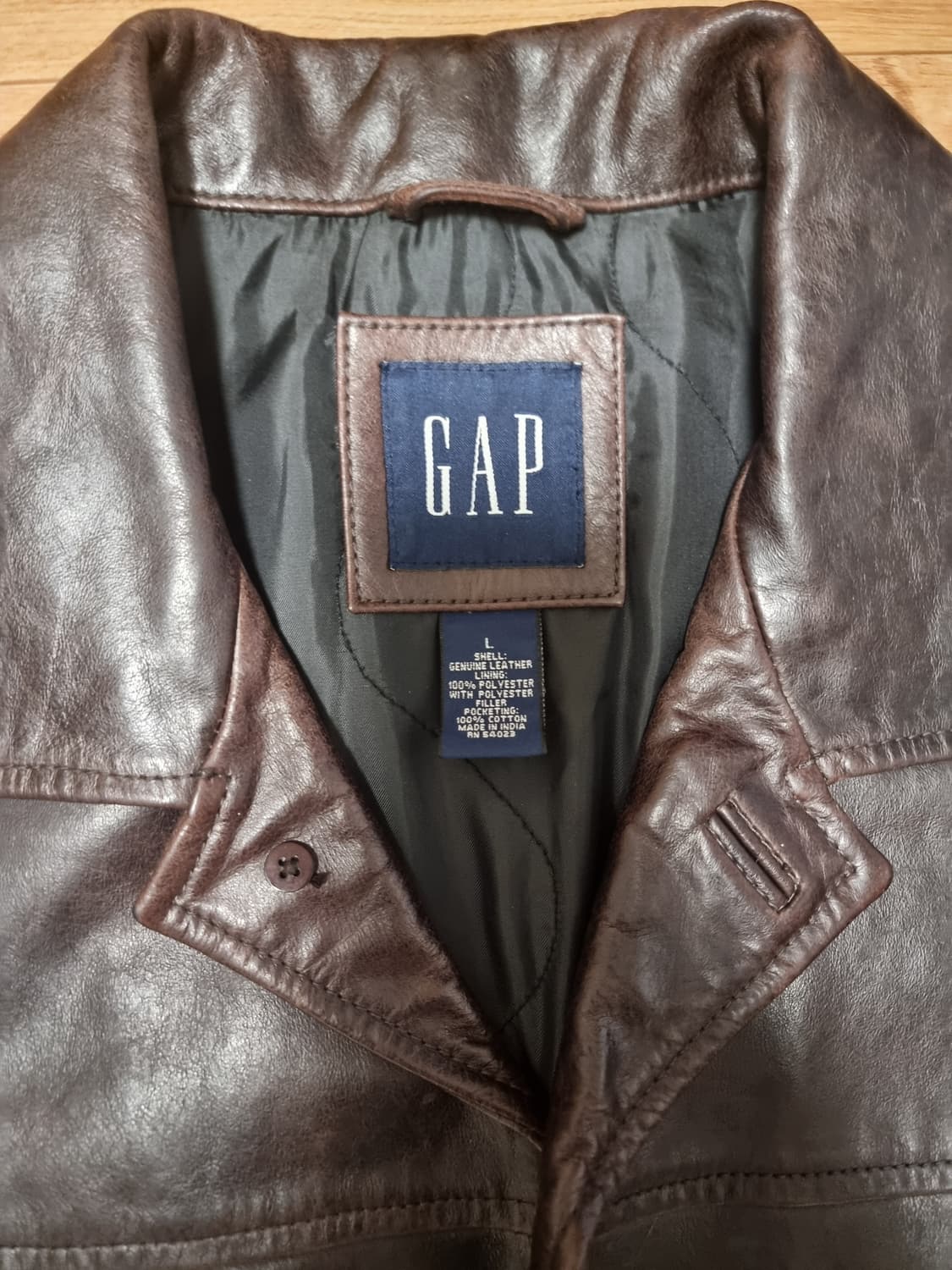 올드 갭 old gap 빈티지 레더 카코트 다크 브라운 L 상품이미지3