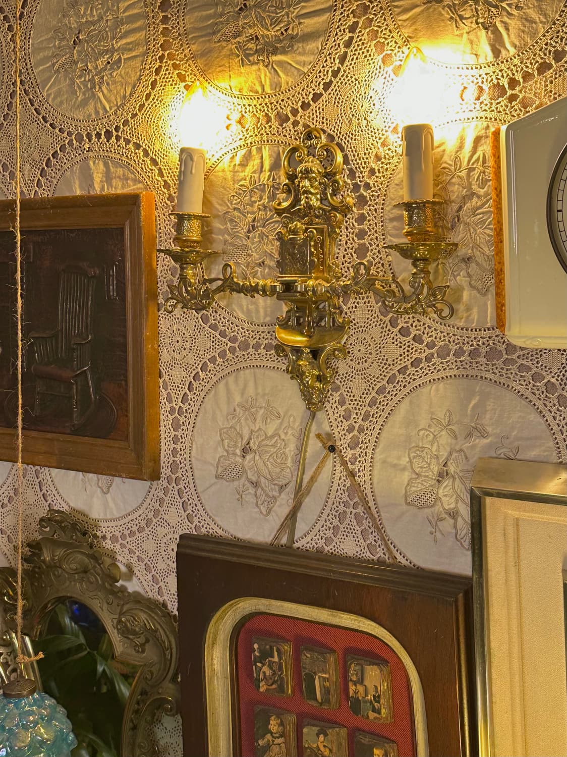 이탈리아 앤틱 2구 벽걸이 촛대 벽등 상품이미지1