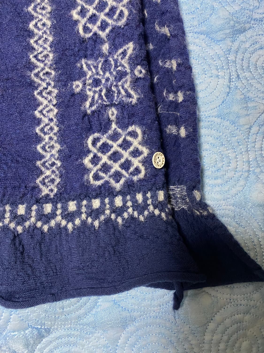 캐피탈 펠티드 울 반다나 패치워크 해피 스카프 네이비 상품이미지2