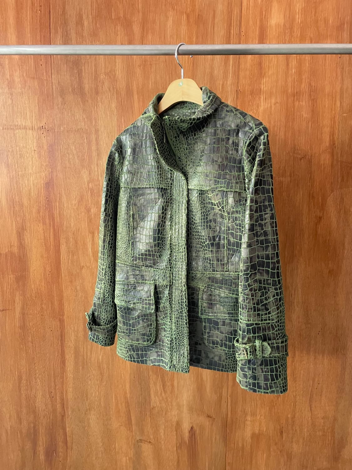 Dip green crocodile leather jacket 상품이미지5