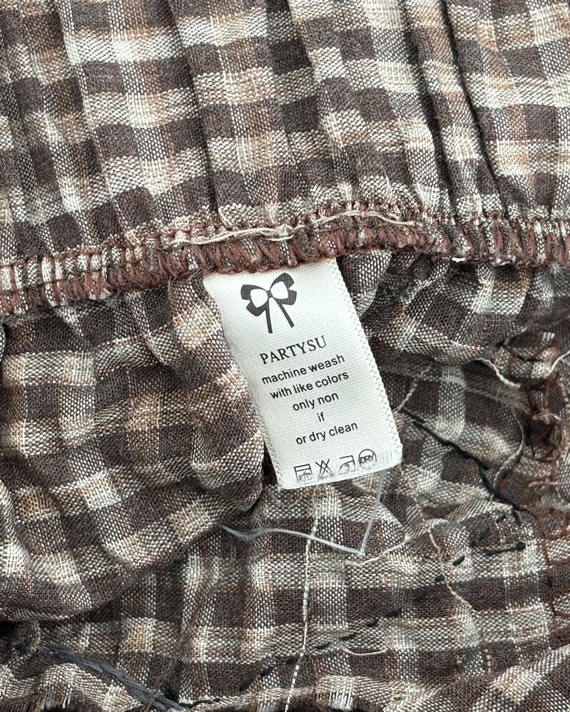 PARTYSU nerd balloon gingham check pants 상품이미지7