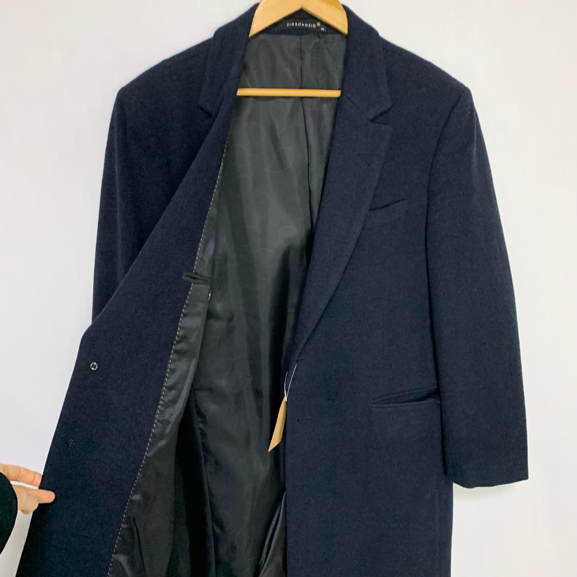 지오송지오 빈티지 남성 하프 코트 자켓 네이비 105 상품이미지6