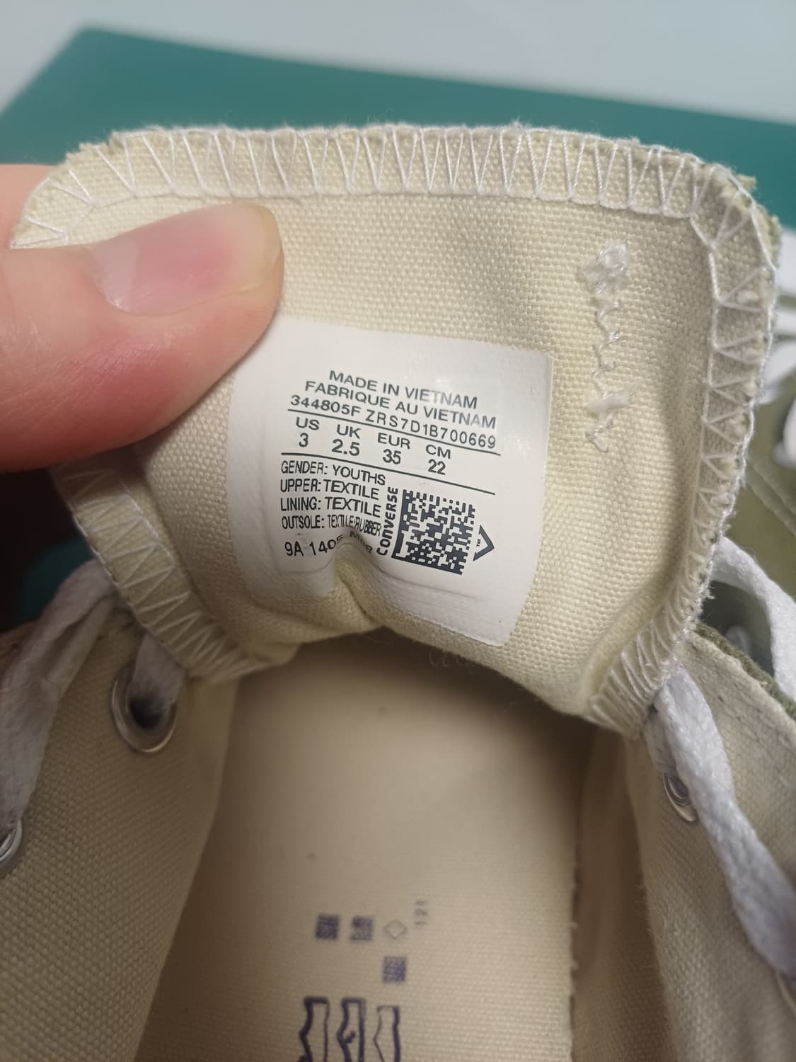 컨버스 척테일러 올스타 로우 '카키' 220mm (상태 양호) 상품이미지7