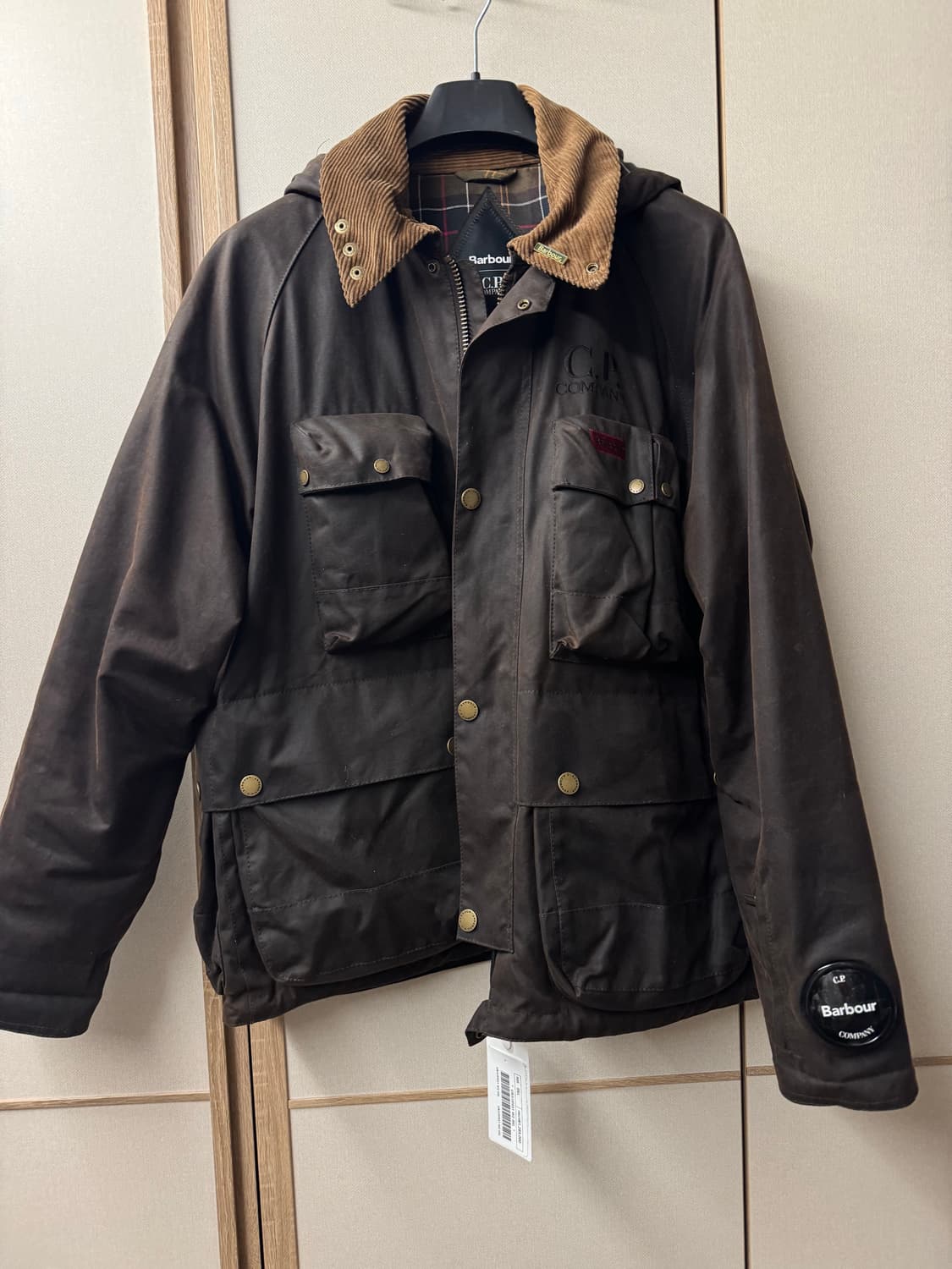 바버 X CP컴퍼니 왁스 자켓 브라운 상품이미지1