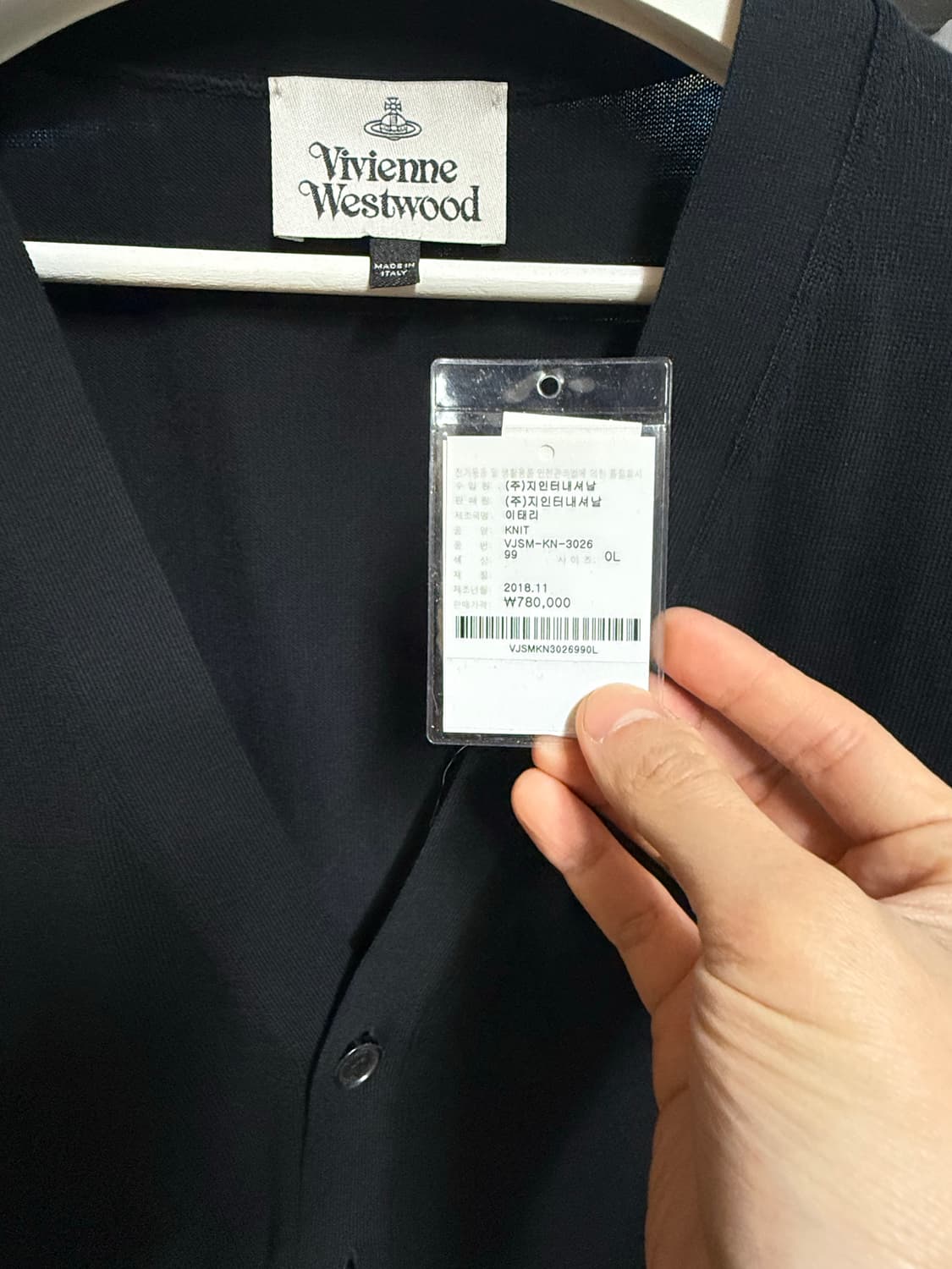 [L] 비비안웨스트우드 남성 가디건 블랙 상품이미지3