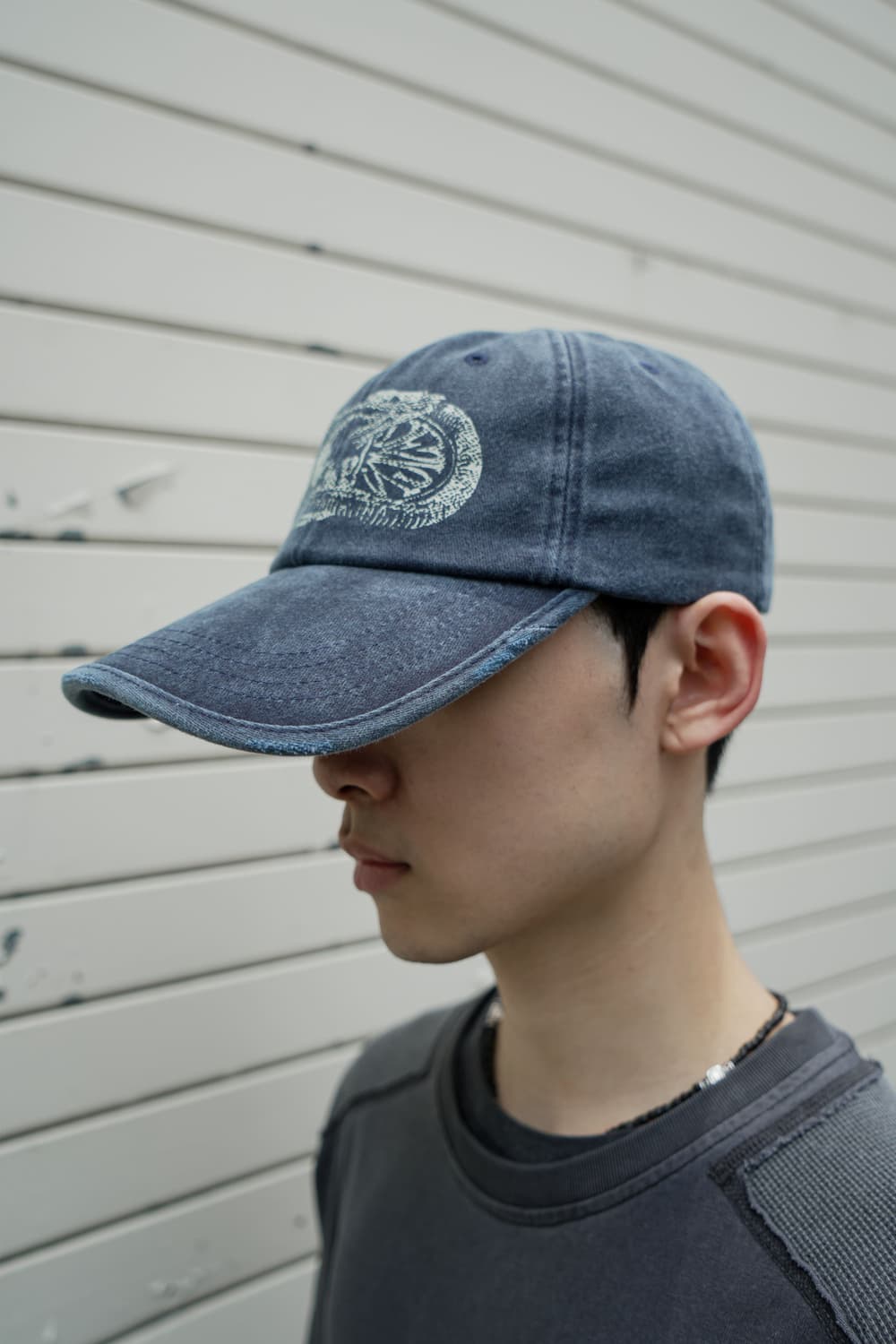 Etce SNAKE BONE WASHED CAP (BLUE) 볼캡 상품이미지2
