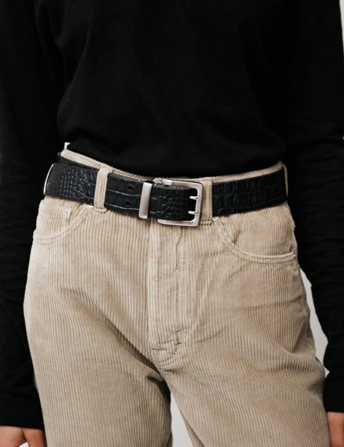 our legacy black croco embossed belt 90 상품이미지6