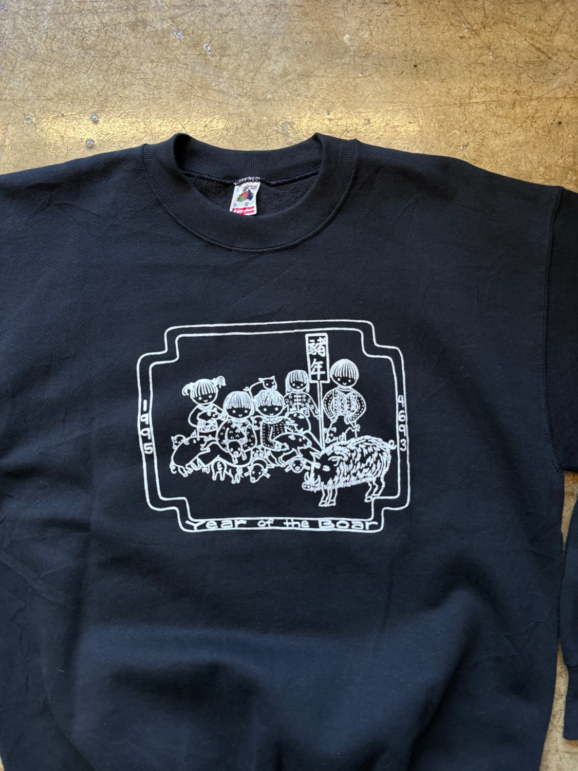 90s usa fruit of the loom 블랙 스웻 상품이미지4