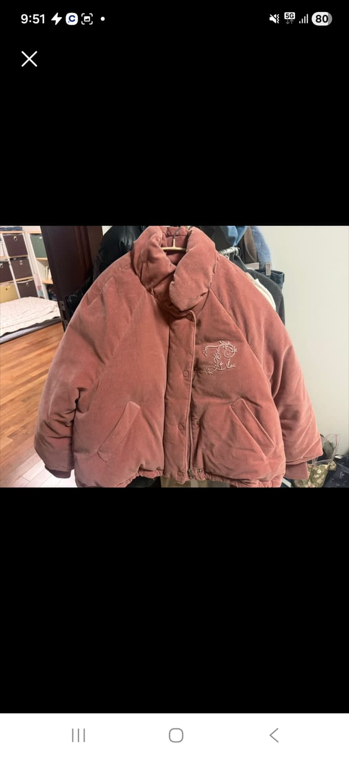 (마지막특가) 써스데이아일랜드 벨벳 점퍼 핑크s 상품이미지1